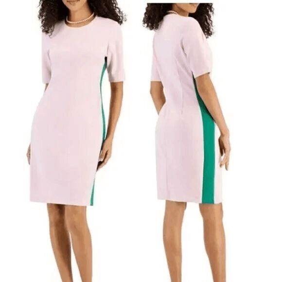 Kasper Dresses & Skirts - Kasper Women's Crepe Colorblock Short Sleeve Sheath Dress M